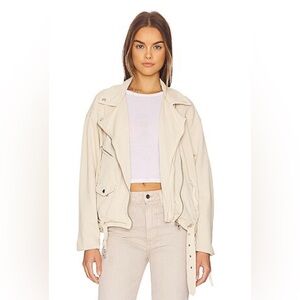 Free People | Rebel Rebel Knit Moto Jacket | Cream | Large | Excellent Condition